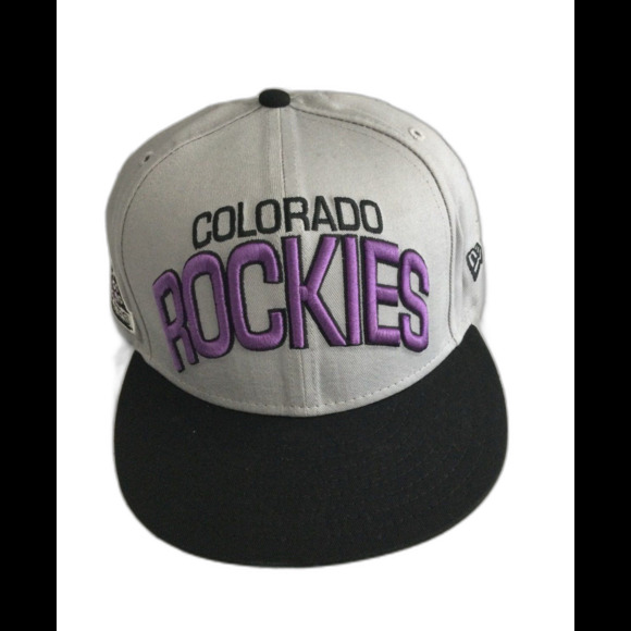 New Era Cap Hat Unisex Size ML Color Grey Black Purple Colorado Rockies MLB - Picture 1 of 8